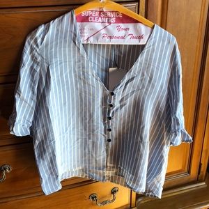 Light blue striped top